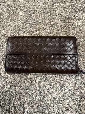Bottega Veneta Brown Intrecciato Leather Wallet